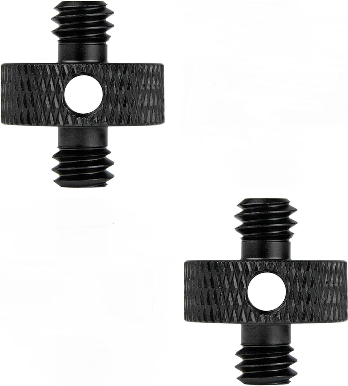 MILLETS 1/4 Male to 1/4 Male Tripod Threaded Screw Adapter with Hole Camera Flash Shoe Adapter