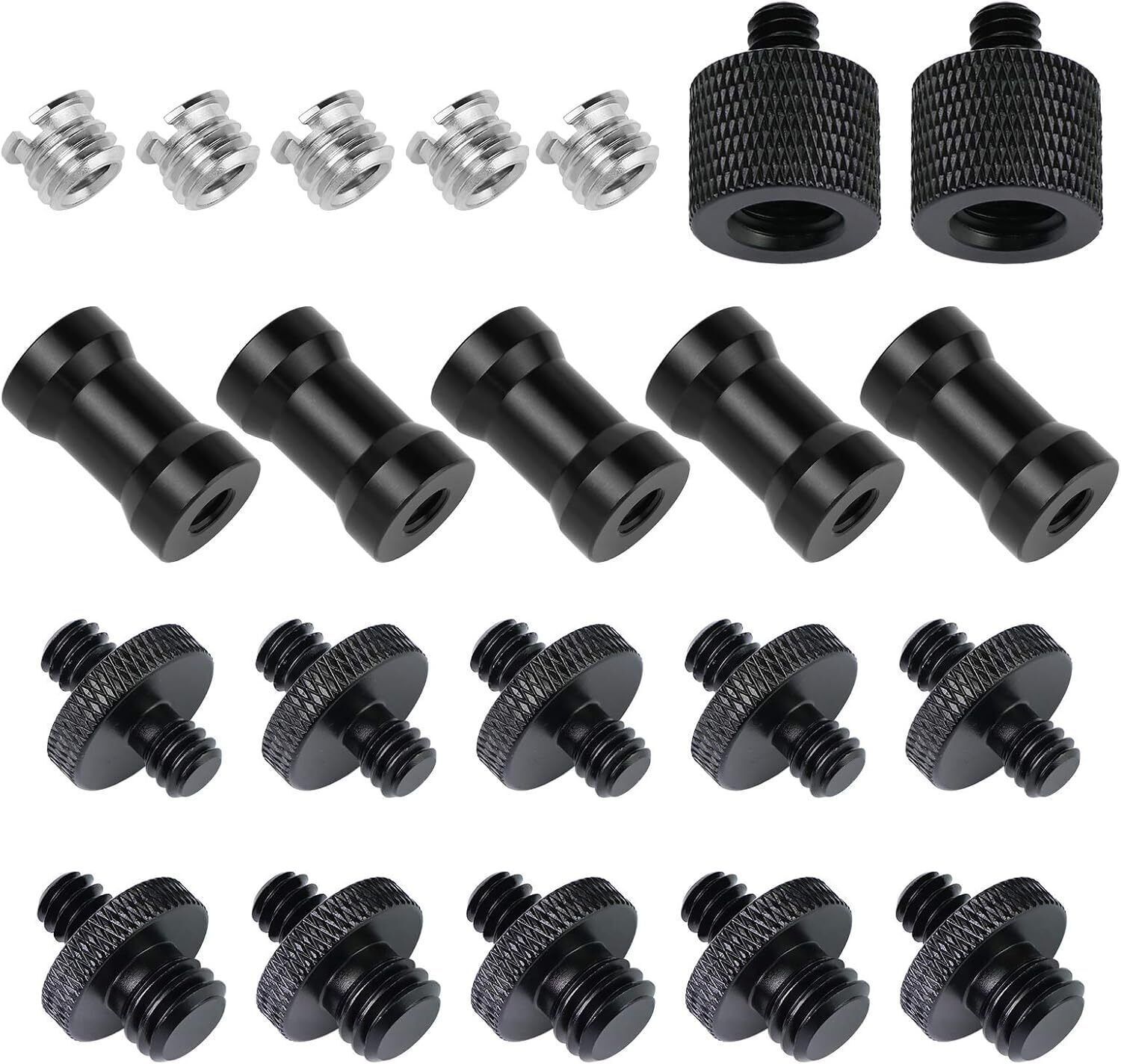 MILLETS 22 Pcs Camera Screw Adapter 1/4 to 1/4 and 1/4 to 3/8 Tripod Mount Converter Flash Shoe Adapter-image-25