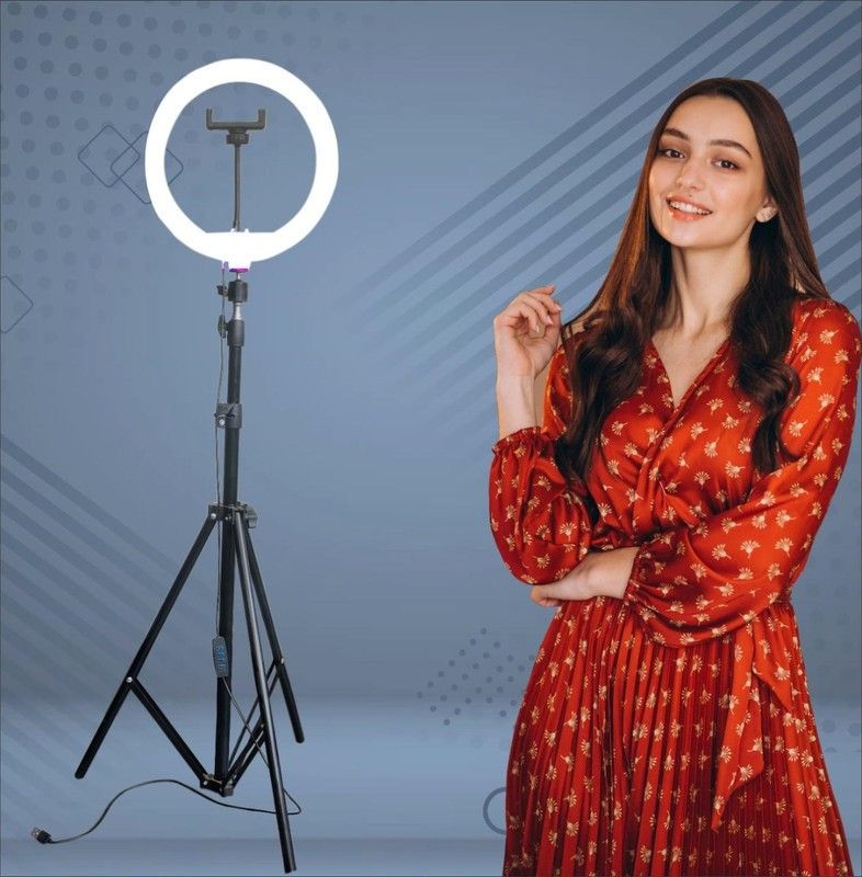 SHINEON Big Selfie ringlight long tripod stand for Studio Video tablet PC tiktok likee Ring Flash-image-27