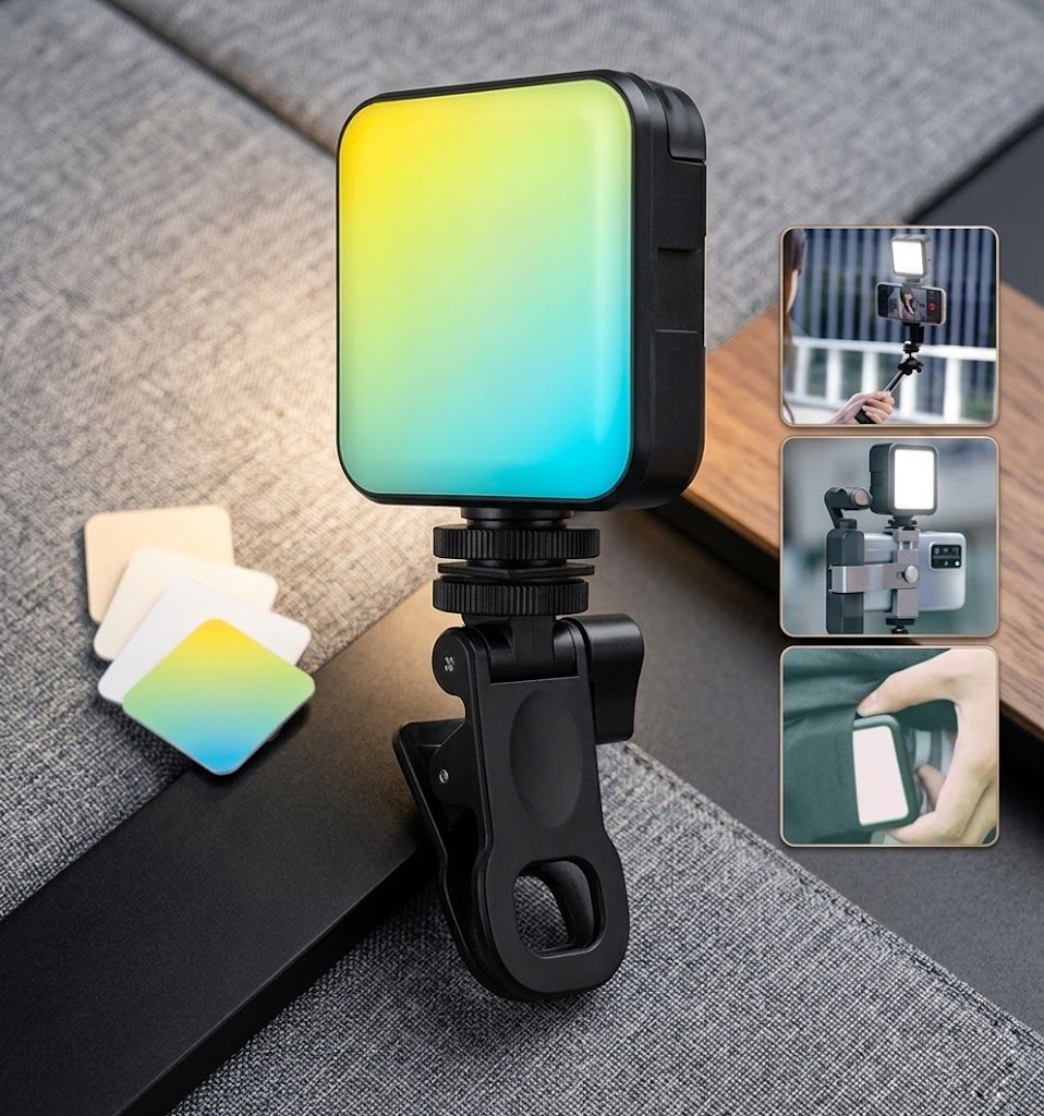 Techobucks Branded Portable mini Light Phone Selfie Ring Light Three Colors Mode Phone Flash-image-17