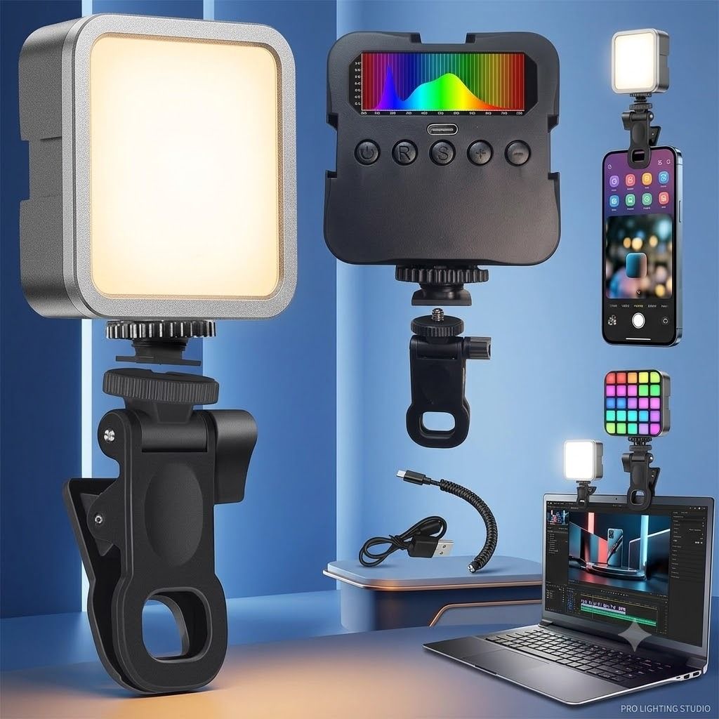 DELHI SPARE PARTS AY-83 Selfie Light Rechargeable 800mAh Portable Light Mini Clip LED Video Light Flash-image-13