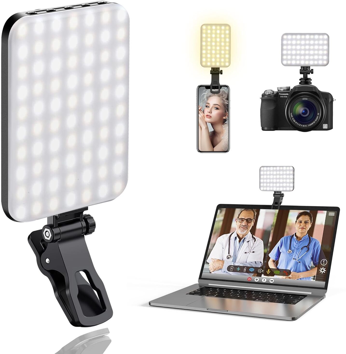 SUICUNE Rechargeable Selfie Light, Clip Fill Light for Phone Laptop Tablet Flash-image-31