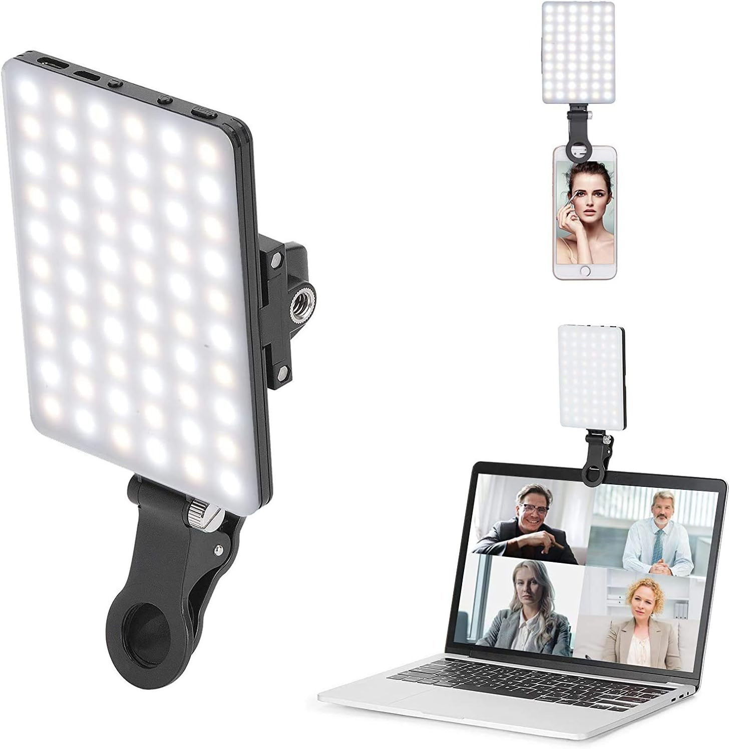 SCALEBEE Selfie Video LED Light Kit with Clip for iPhone/Tablet/Laptop (3 Light Mode) 250 lx Camera LED Light image 1