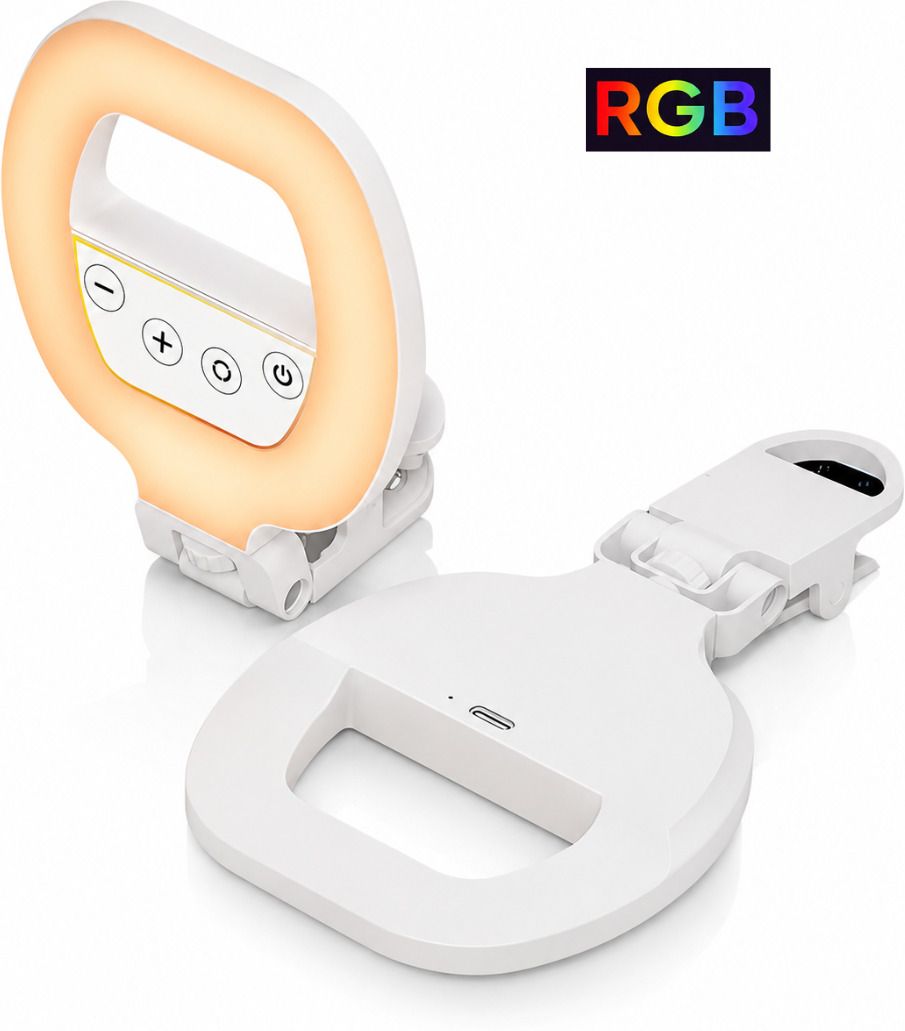 FITRIC RGB Rechargeable Clip-On Selfie Ring Light for Mobile with 3 Color Modes Flash-image-45