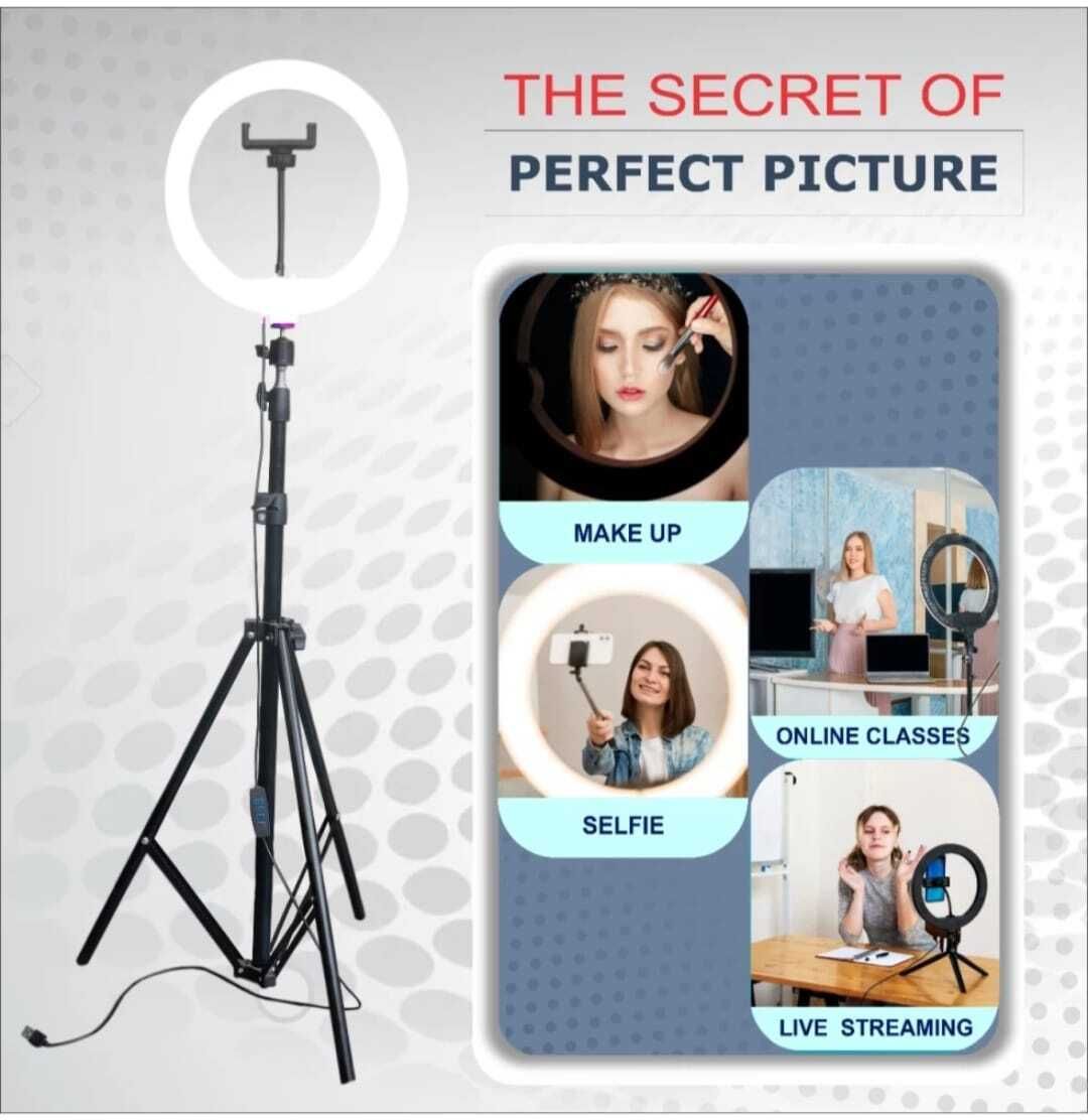 SUNWARE Ring Light 10" With 7 Feet Tripod For Videography, Selfie, Reels, Beauty Parlour Flash