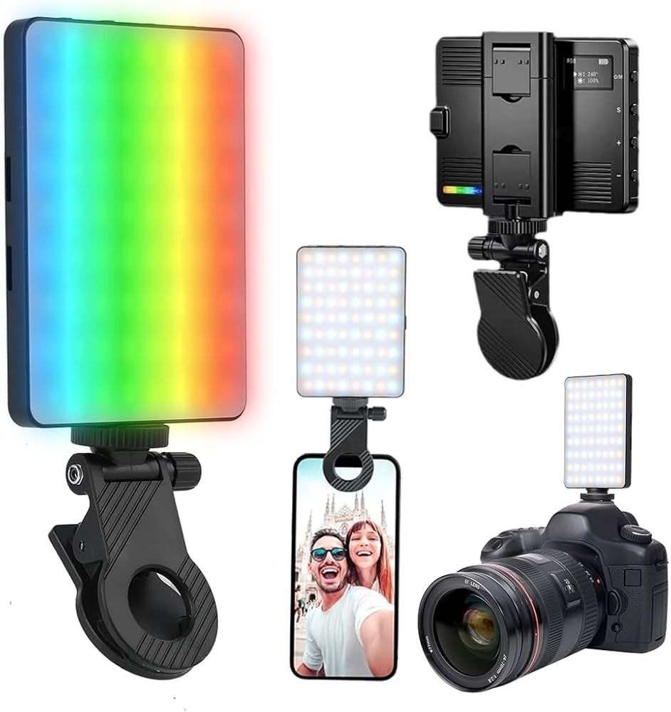 Techobucks Newly RGB Portable Selfie Clip LED Light USB Rechargeable RGB Light for Phone Flash-image-14