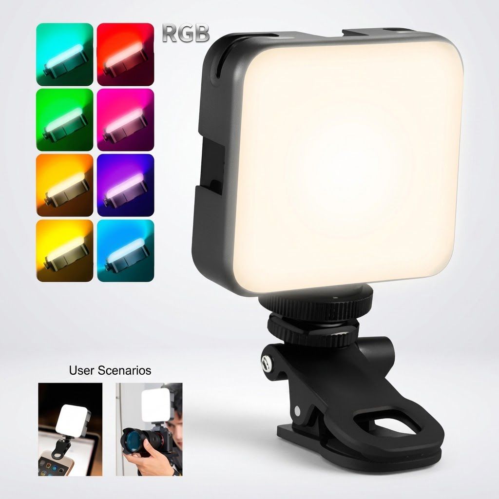 Techobucks 100% High Quality RGB Pocket Led For Mobile Phone Fill Light Live Selfie Beauty Flash-image-1