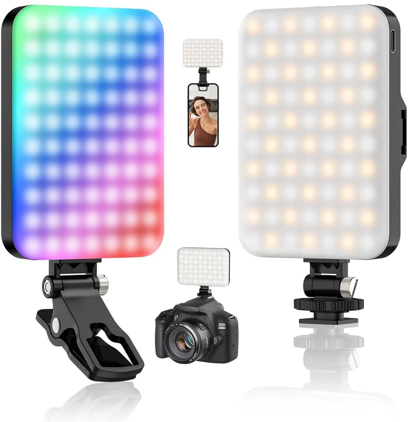 Techobucks Best Quality Mini RGB Led Clip Selfie Video Light Rechargeable Portable Flash-image-29