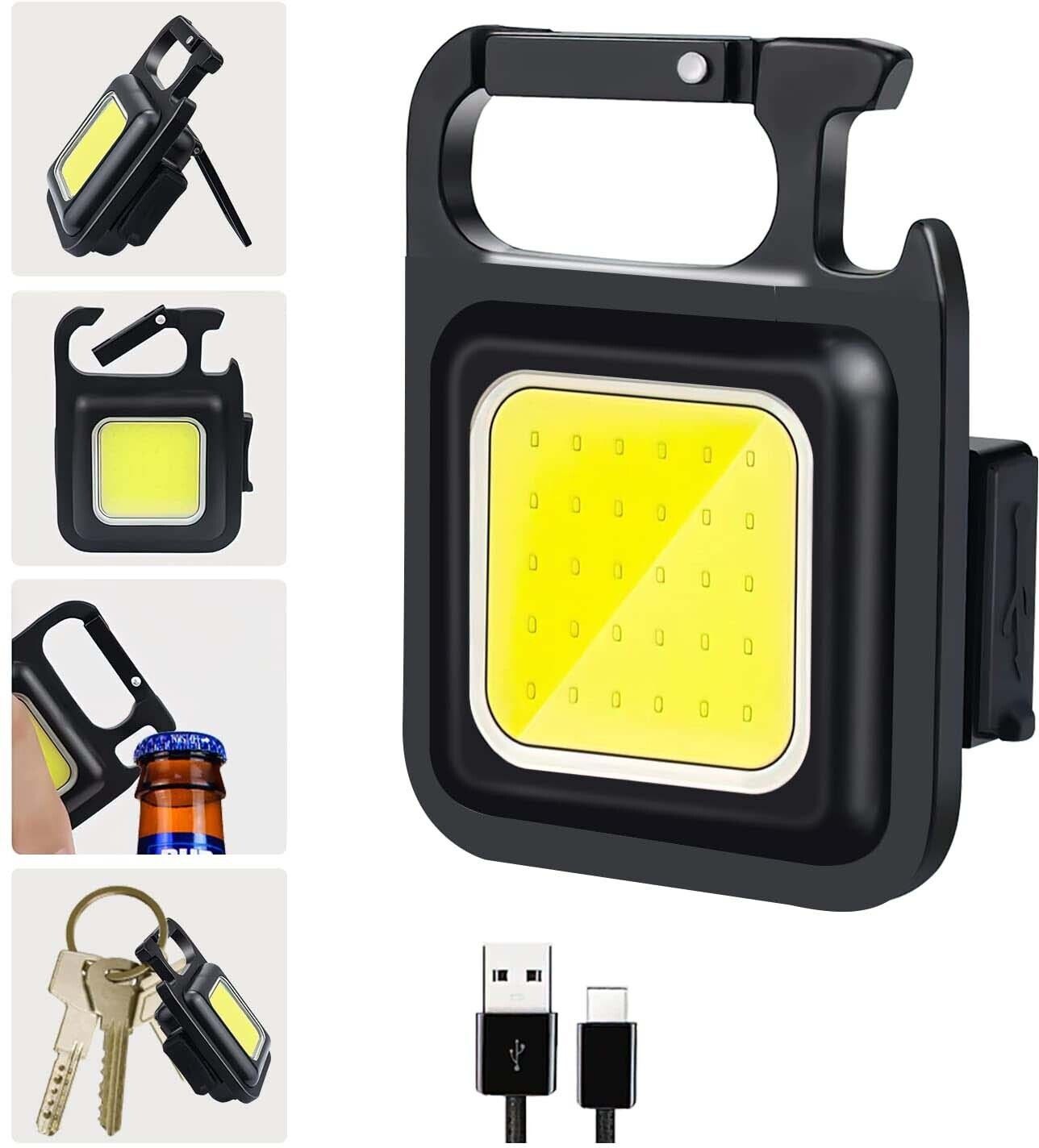 ZOKMOB Keychain Light LED Rechargeable Magnetic, Mini COB Emergency Halogen Flash