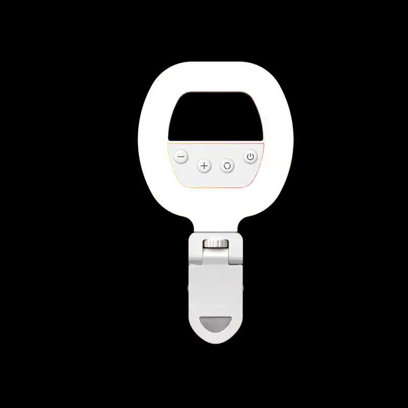 BUFONA RGB Video Light with Clamp/Holder LED Fill Selfie Light for Live Streaming Ring Flash-image-48