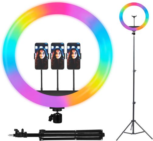 BESTFLY Metal tripod stand with 12" RGB ring light 10 brightness level Tripod, Tripod Kit, Tripod Ball Head, Monopod Kit-image-17
