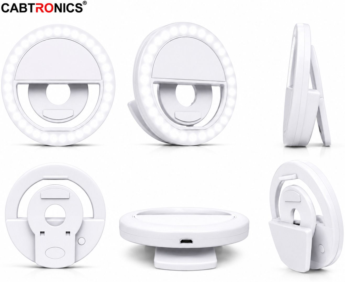 CABTRONICS Rechargeable Selfie Ring Light Clip for Android & iPhone Ring Flash-image-26
