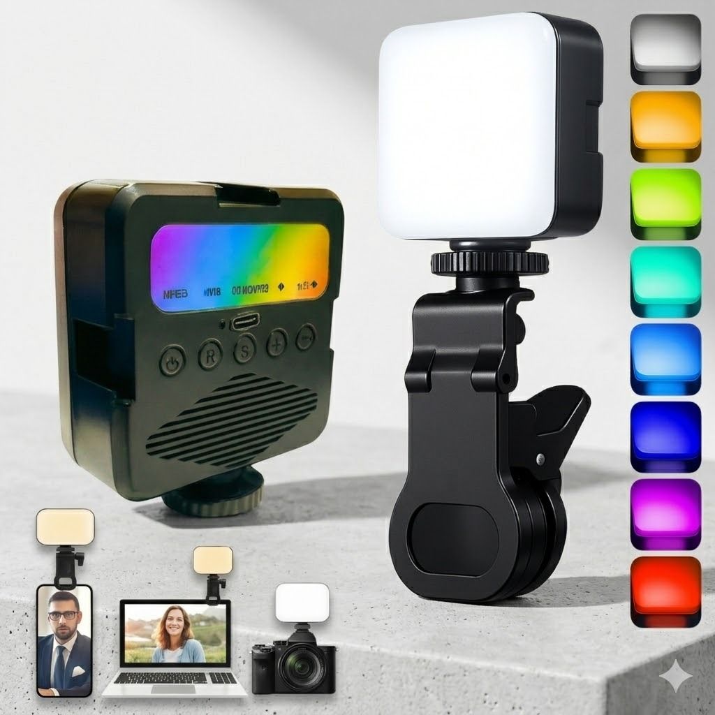 BAGATELLE Branded Selfie Light with 4Hrs Runtime with 9 Colors & RGB Modes 360° Clip Flash-image-44