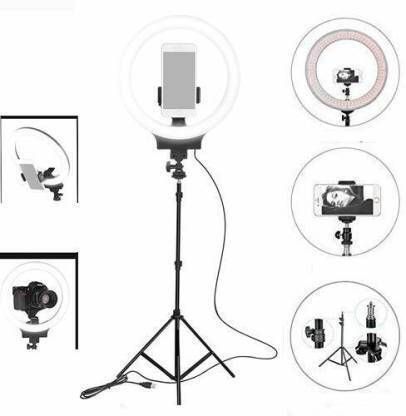FIXTSON 10inch LED Ring Light With 7 Feet Stand &3Modes Of Colour For Video Shooting Ring Flash-image-1
