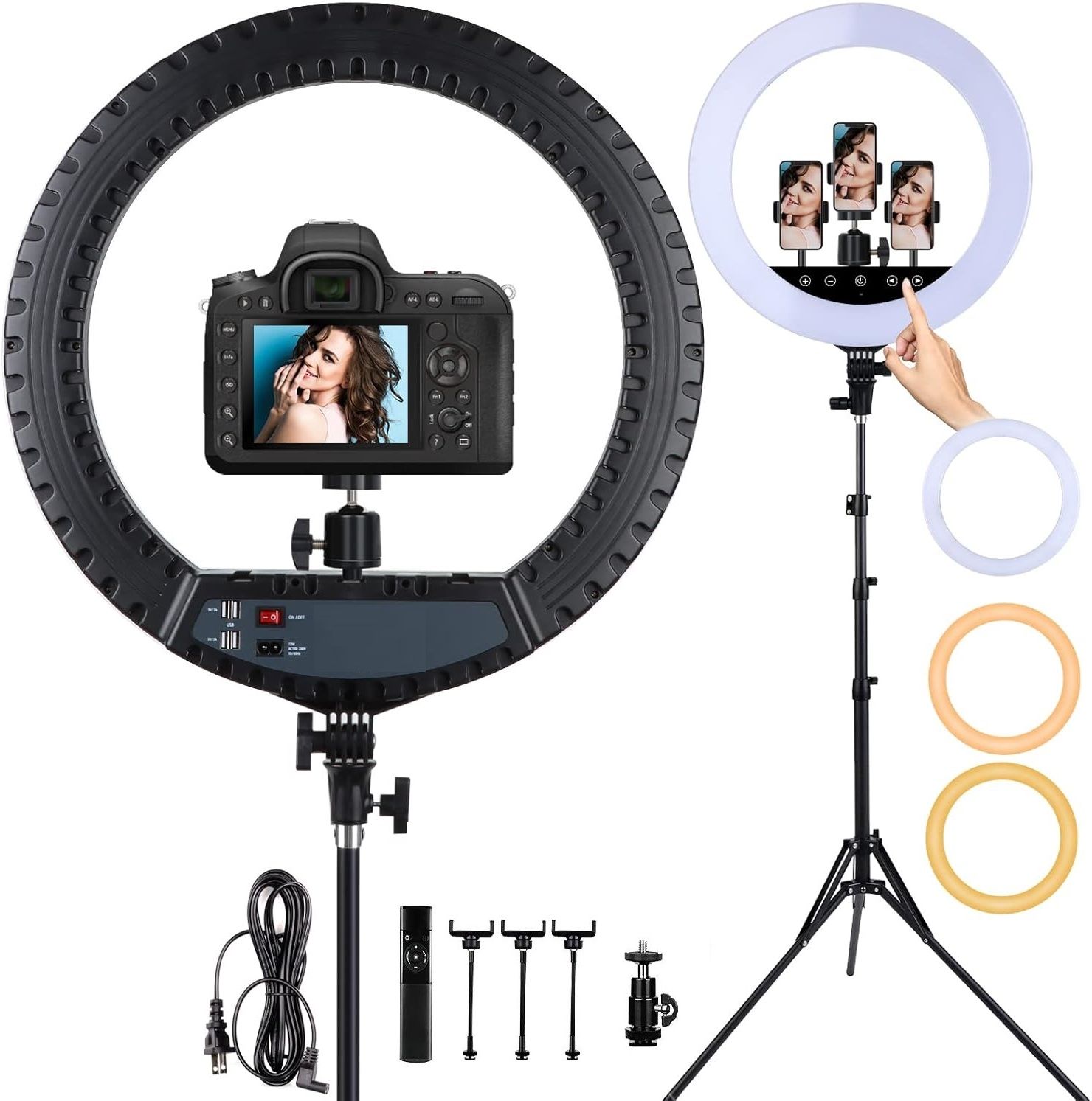 Deoxys 18 inch Ring Light with Tripod Stand & Phone Holder,Large Selfie Ring Lights Ring Flash-picture-22