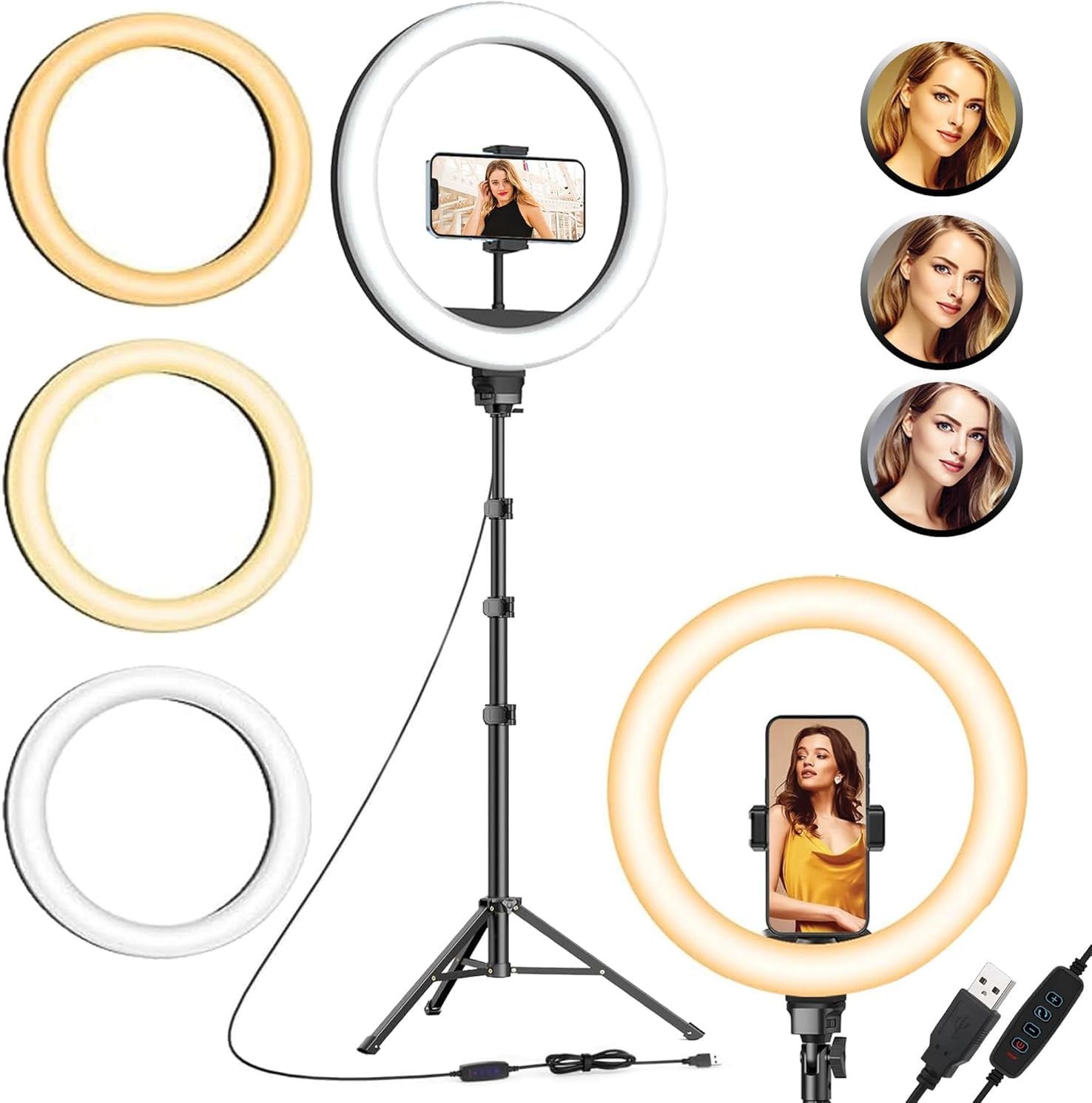 JAMMY ZONES Big LED Ring Light 10 Inches with Long Tripod Stand Combo D100 Ring Flash-image-20