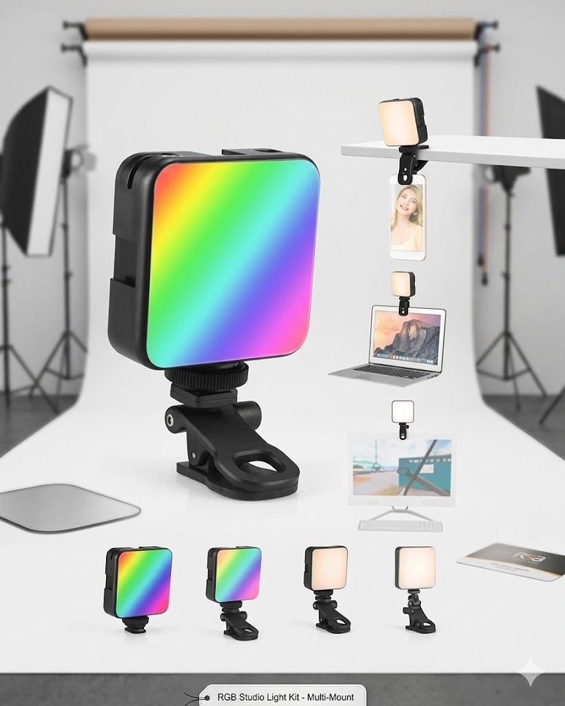 BAGATELLE Trending RGB Video Lamp Light-emitting Diode Multi-color Mode,Adjustable Light Flash-image-17
