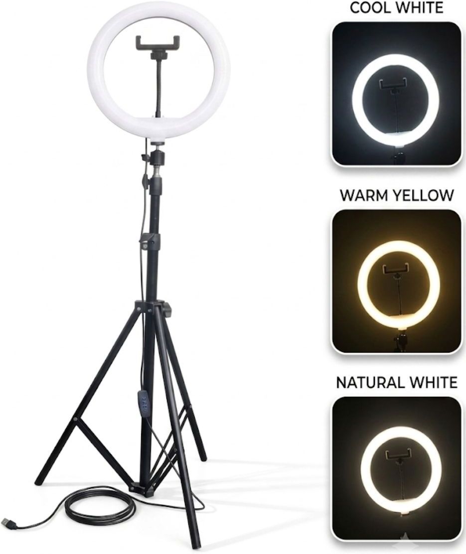 TRICX STRONG METAL BLACK TRIPOD WITH RINGLIGHT FOR PHOTOGRAPHY FOR VIDEO FLASH LIGHT Ring Flash-image-23