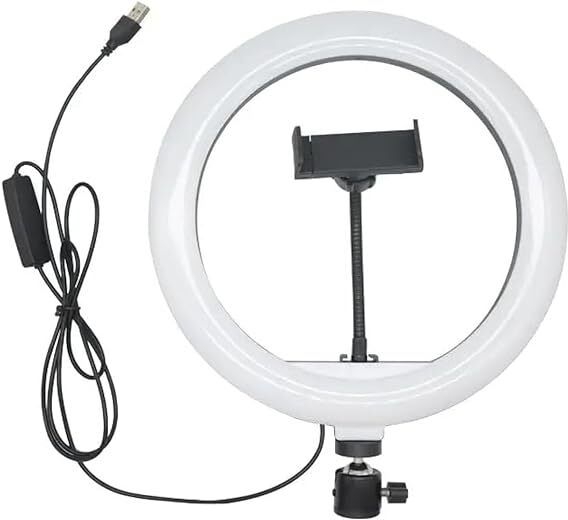 WHEELZ&MOUNTZ 10inch Portable LED Ring Light with Holder 3 Color Modes Dimmable Lighting Ring Flash-image-2