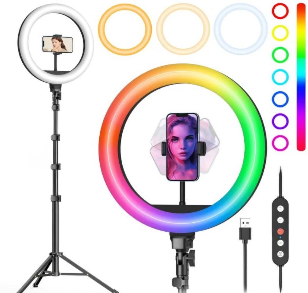 BESTFLY 6.9" feet Metal strong mobile phone tripod + 10" RGB RING LIGHT /camera stand Tripod, Tripod Kit-picture-20