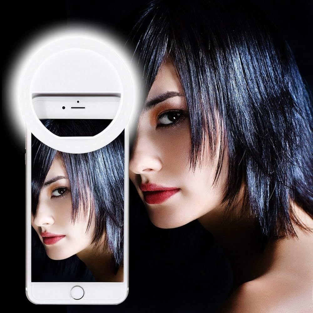 vnz Rechargeable LED Selfie Ring Light Clip for Mobile Ring Flash