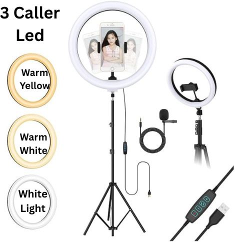VDGVF 10" Ring Light with 7 Feet Stand & Mic Ring Flash-picture-13