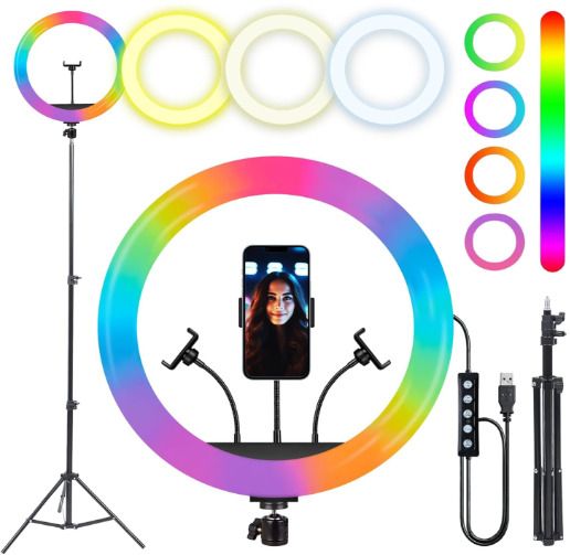 SHUDAUSHI Advance Ringlight with Tripod - RGB 10" Inches LED Ring Light With Stand Tripod Ball Head, Tripod Kit-picture-27