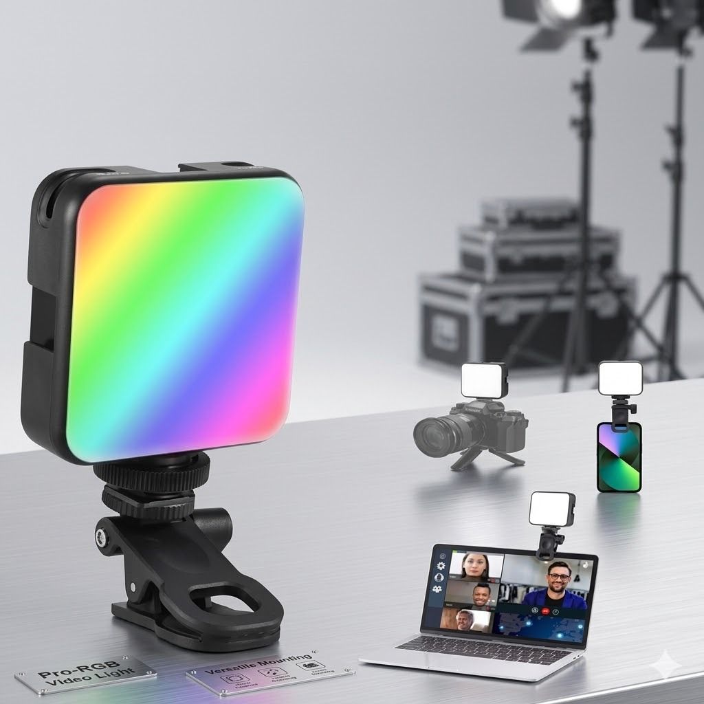 BAGATELLE High Demanding RGB Video Light,360° Full RGB Mini LED Camera Light Rechargeable Flash-image-29