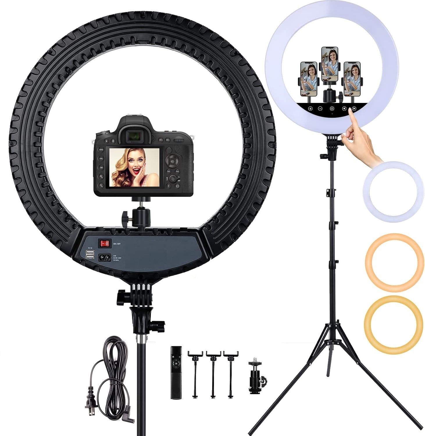 Clefairy 18 inch LED Ring Light with Tripod Stand Dimmable Makeup Ring light Ring Flash-image-24