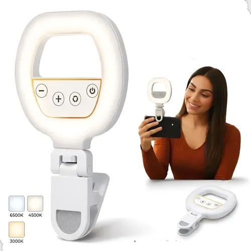 BUFONA Photography LED Selfie Light for Live Streaming Video Light with Clamp/Holder Ring Flash-image-46