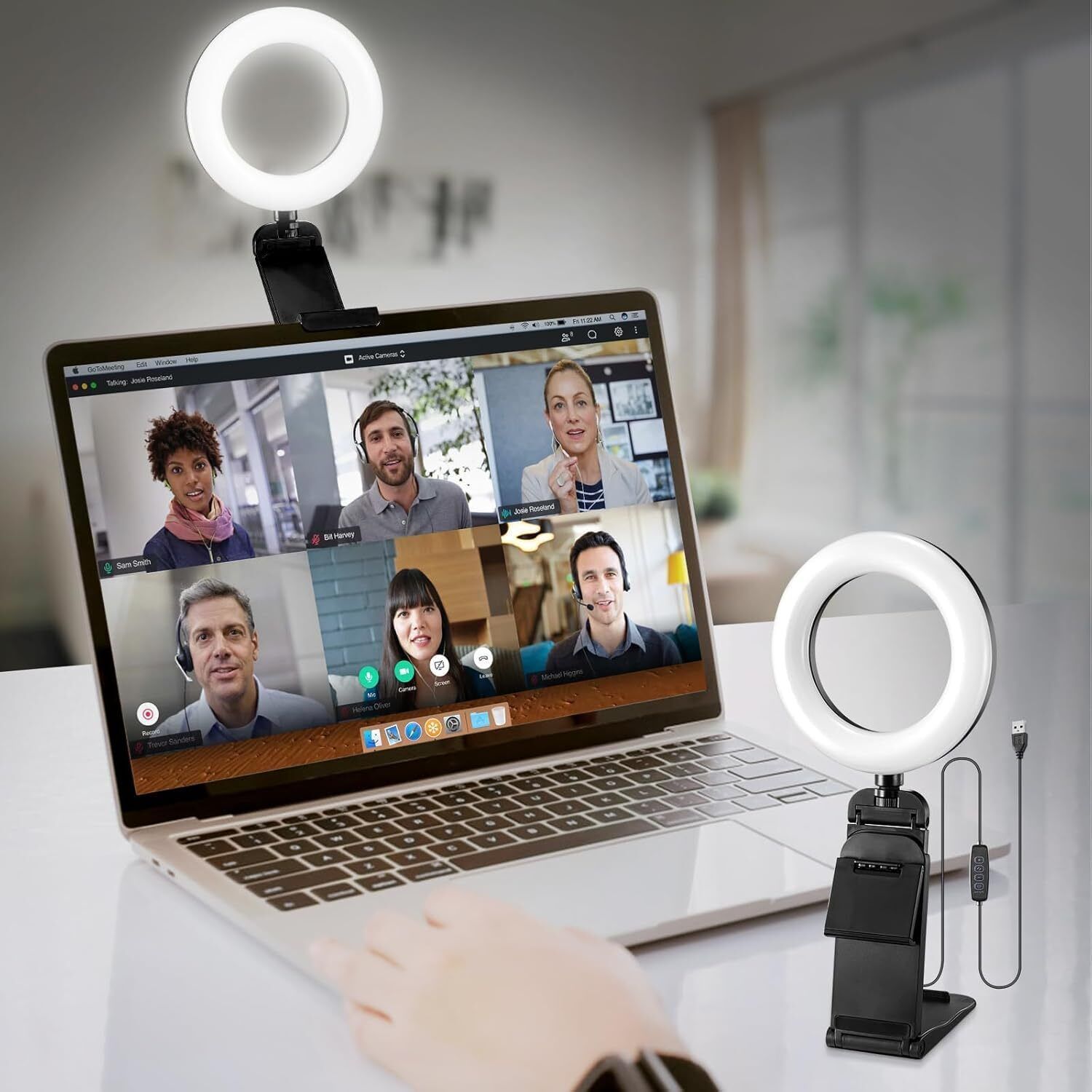 Deoxys Zoom Meeting Light for Video Calls Selfie Makeup PC Webcam, Phone Holder Ring Flash-image-39