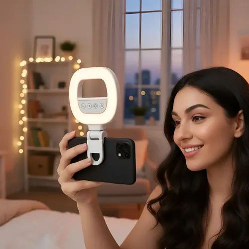 BUFONA Portable Live Streaming Photography W60 clamp Fill Light Phone Selfie Ring Light Ring Flash-image-45