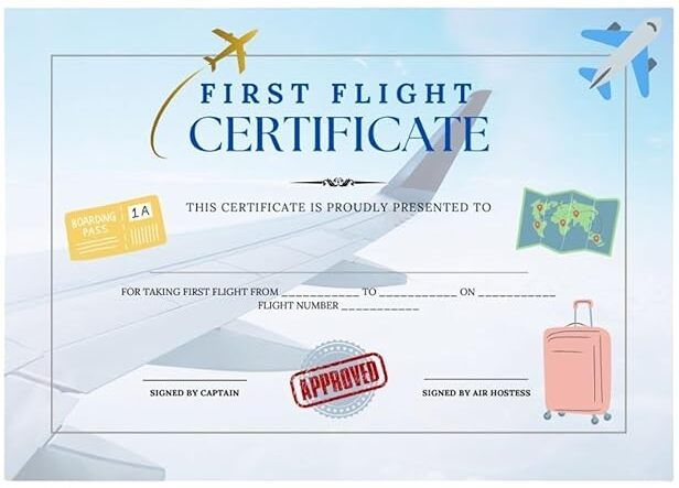 polaris fox First Flight Certificate, A5 Size, 14.8 x 21 cm, Aviation Travel Keepsake Dart Flight-picture-31