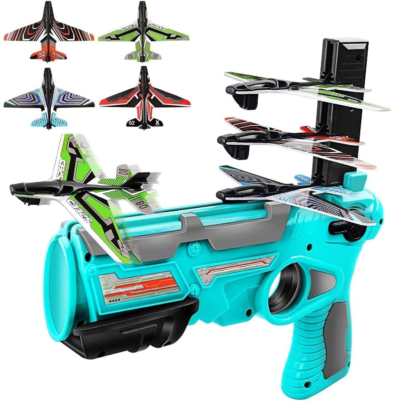 drumstone Airplane Launcher Toy Gun Exciting Catapult Shooting Game for Kids Dart Flight-picture-10