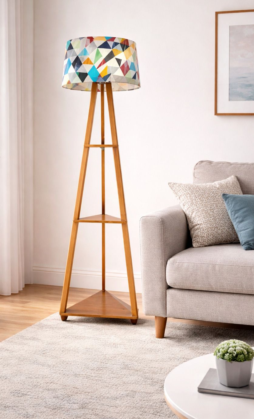 uz wooden lamp Tripod Floor lamp-picture-12