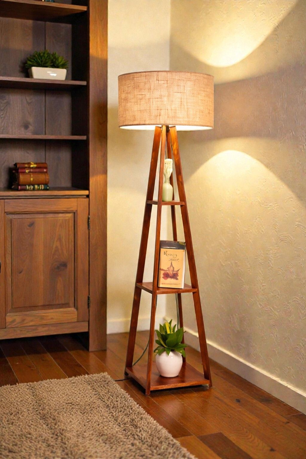 rustic rush Column Floor Lamp-picture-40