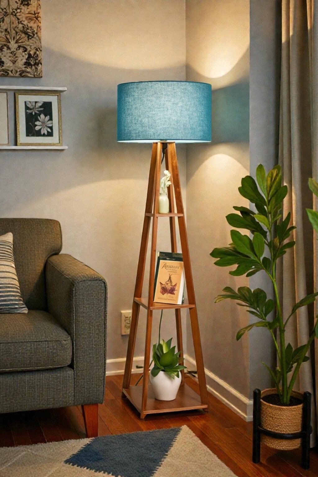 rustic rush Table Floor Lamp-picture-31