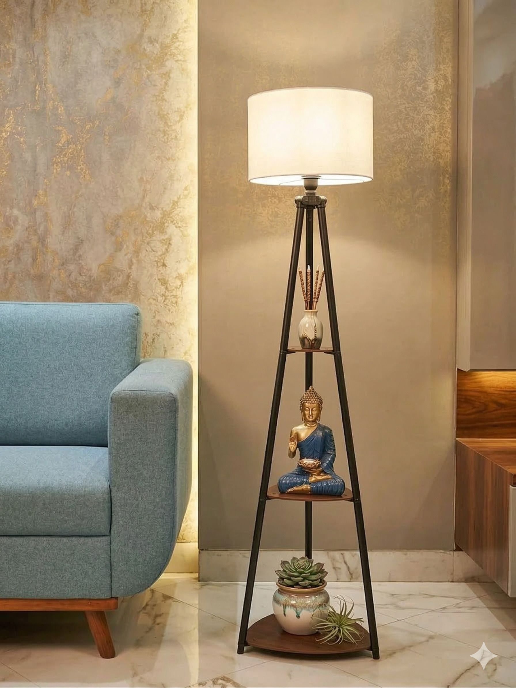 rustic rush Tripod Floor lamp-picture-30