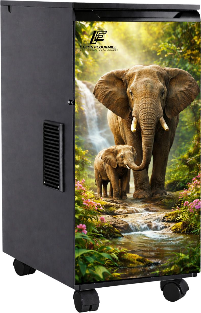 Classic Elephant Designed Hexagone Model Automatic Flourmill 1 Hp Modular Classic Designed aatachakki Flourmill-image-12