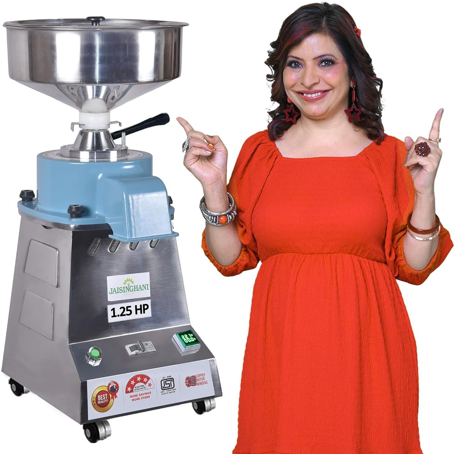 1.25HP Table Top Stone Flour Mill with Digital Volt/Amp Meter & BLDC Motor Flourmill-image-49