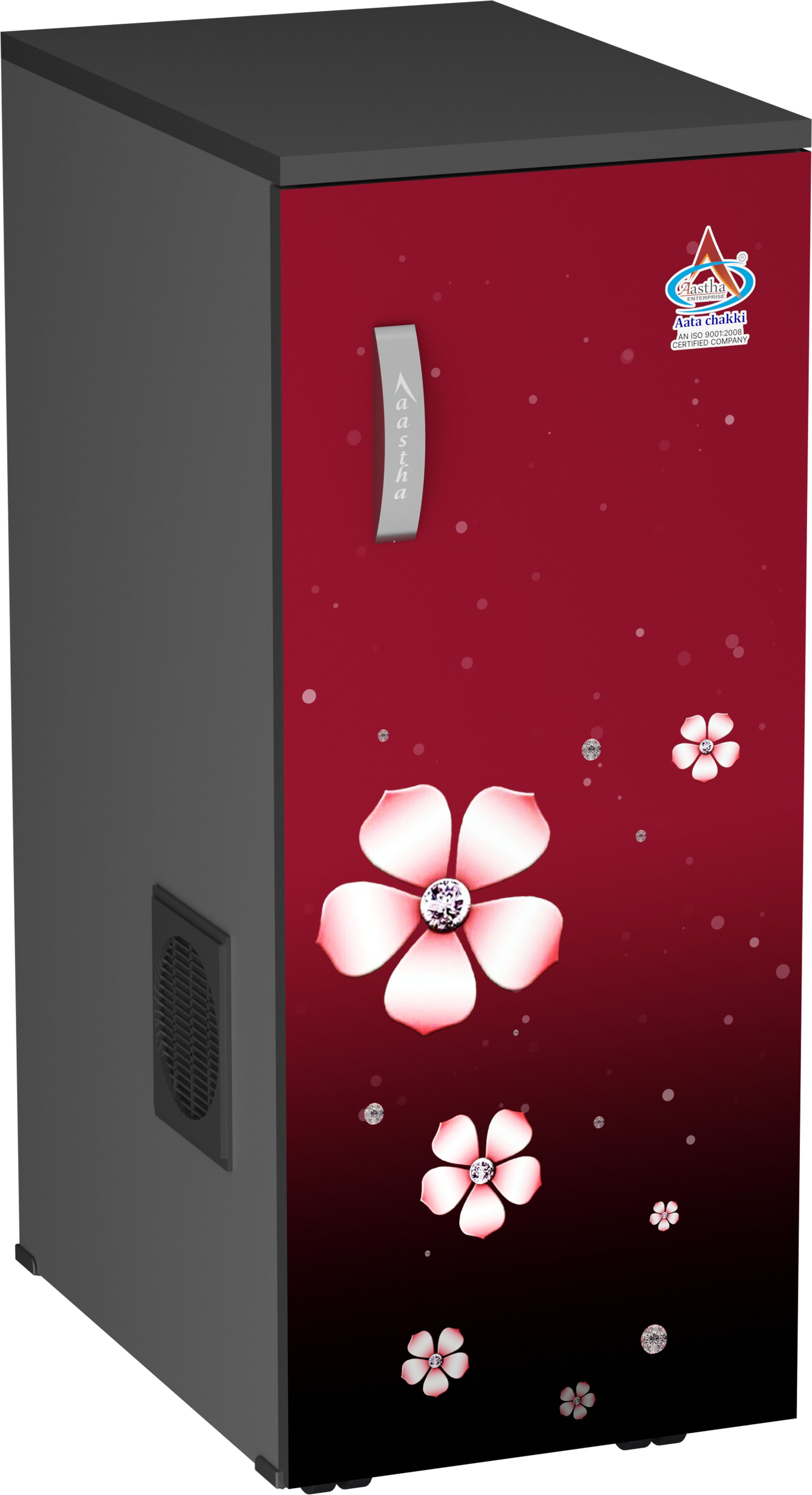 Fully Automatic Atta Chakki, Domestic Atta Maker Machine, Electric Aata Chakki, Pinkish Door with White Flowers Flourmill-image-25