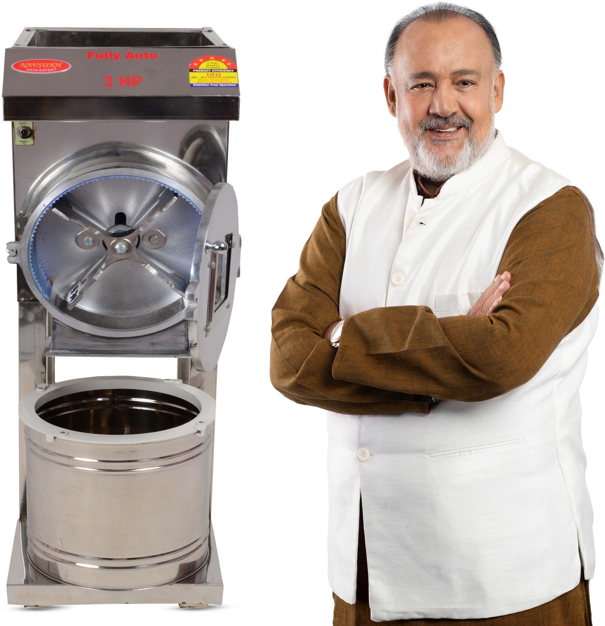 navsukh 3 HP Stainless Steel Heavy Duty Pulverizer, 2 IN 1 atta chakki, commercial Flourmill-picture-10