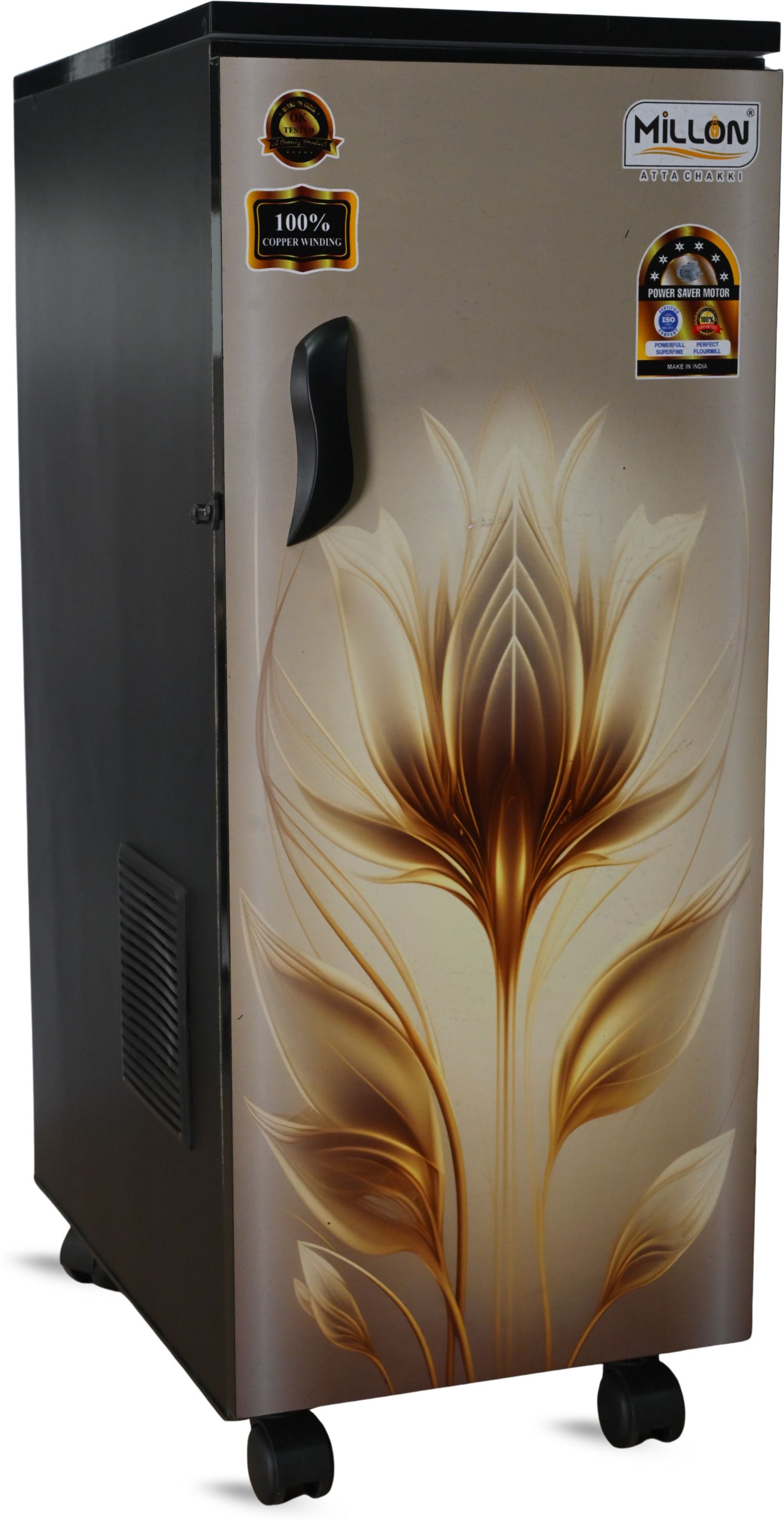 millon Automatic Domestic Flour Mill Machine, Atta Chakki, Aata Maker Gold flower Flourmill-picture-25
