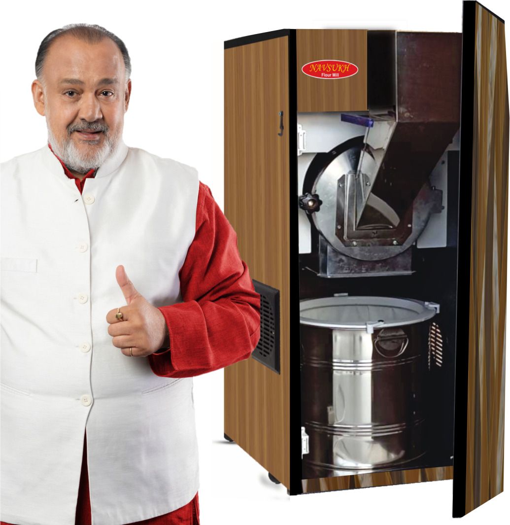 navsukh 2 HP, 2IN1 Wooden Atta Chakki | Multi-Grain Grinder With Free Cover | Mini home Flourmill-picture-46