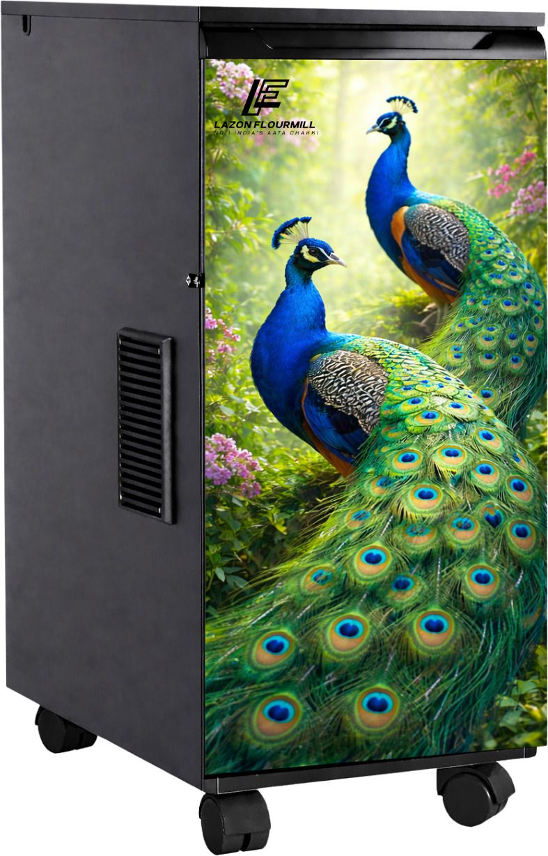 Peacock Designed Hexagone Model Automatic Flourmill 1 Hp Modular Gharelu Aatachakki Flourmill-image-11
