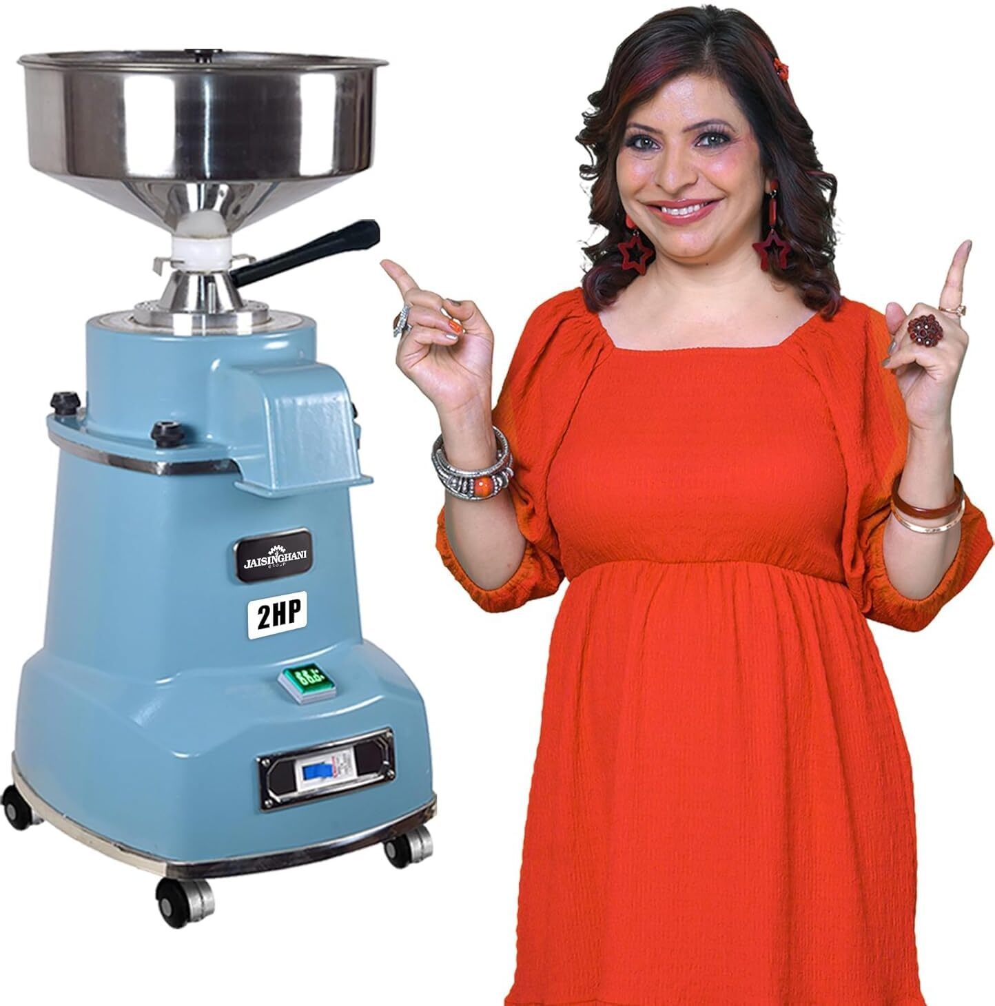 2HP Table Top Stone Flour Mill with Digital Volt/Amp Meter & BLDC Motor Flourmill-image-48