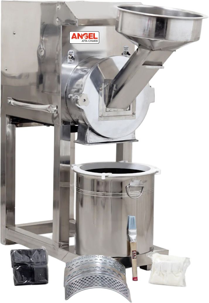 angelattachakki Angel Atta Chakki Domestic Flourmill Commercial Atta Chakki for Business Purpose 2 HP Fully Automatic SS Pulveriser Flourmill-picture-22