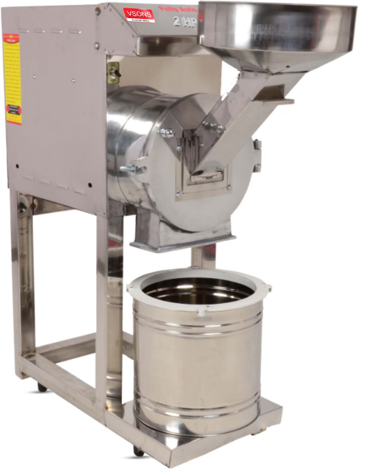 vsons 2 HP Stainless Steel Pulverizer Automatic 2IN1 Pulverizer, Heavey Duty Chakki For Grains&Masala, Stainless-Steel Flourmill-picture-18