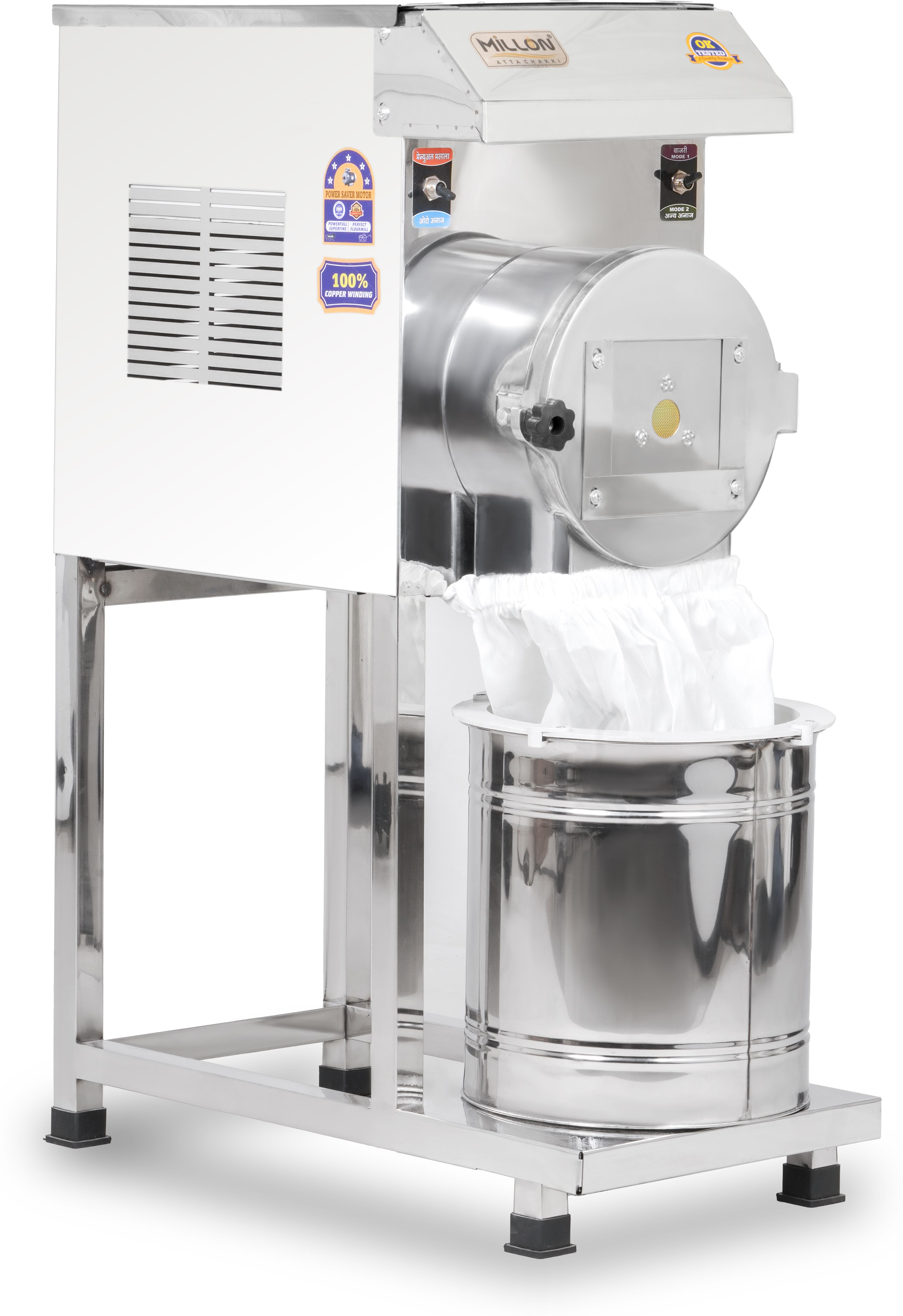 millon Fully Automatic Domestic Pulveriser, Atta Chakki, Gharghanti Flourmill 1 HP SS PULVERISER Flourmill-picture-31