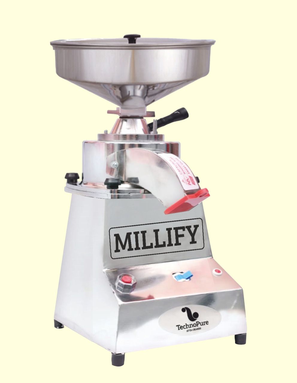 technopure MILLIFY 500W Multi Grain Mill, Domestic Atta Chakki for Home, Heavy Duty Motor Mini Gharghanti Flour mill Stone Based Gharelu Atta Chakki, 5-10 Kg/Hour Flourmill-picture-11